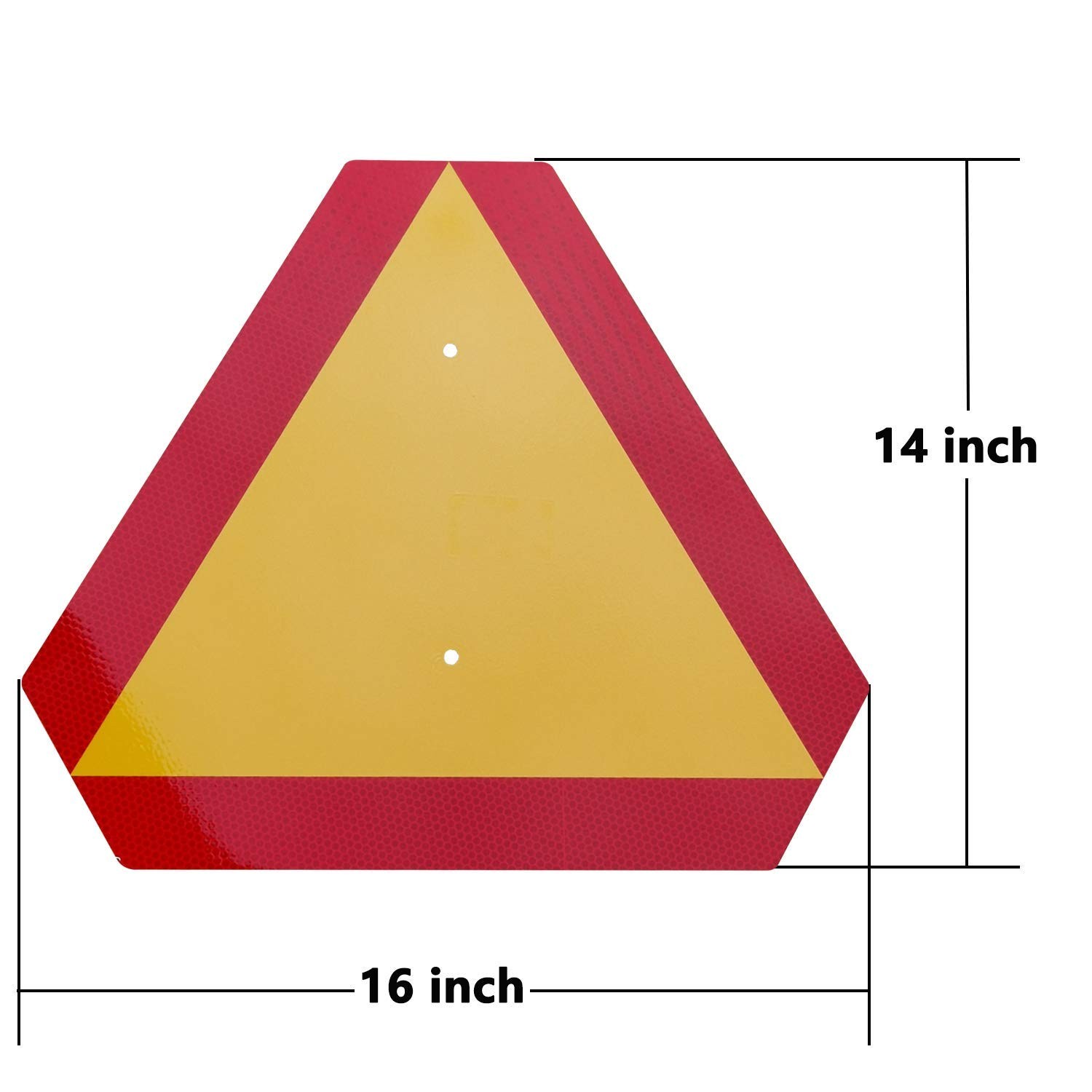 Orange Slow Moving Vehicle Sign, SMV Reflective Triangle, 14×16 Aluminum
