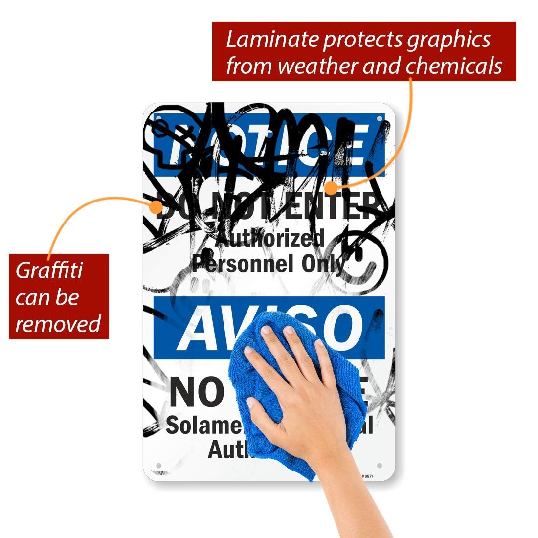 18×12 Inch ‘Do Not Enter’ Bilingual OSHA Sign 63 mil Aluminum Blue White
