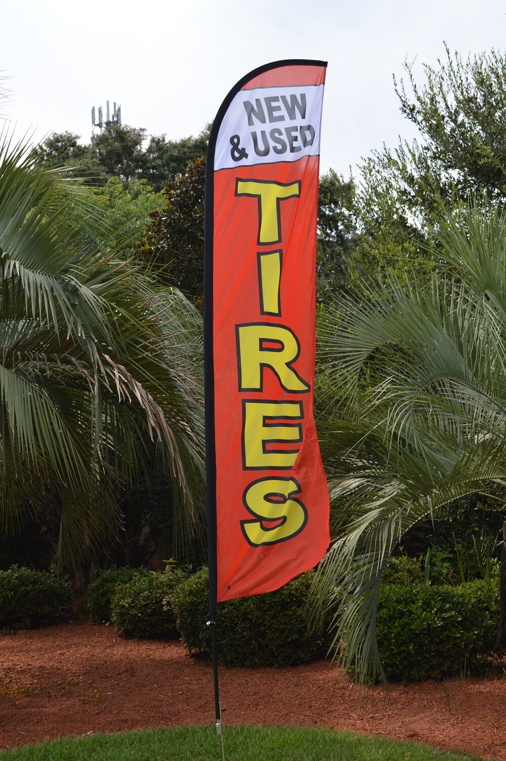 USED & NEW TIRES Advertising Promotional Feather Waving Business Flag ONLY!
