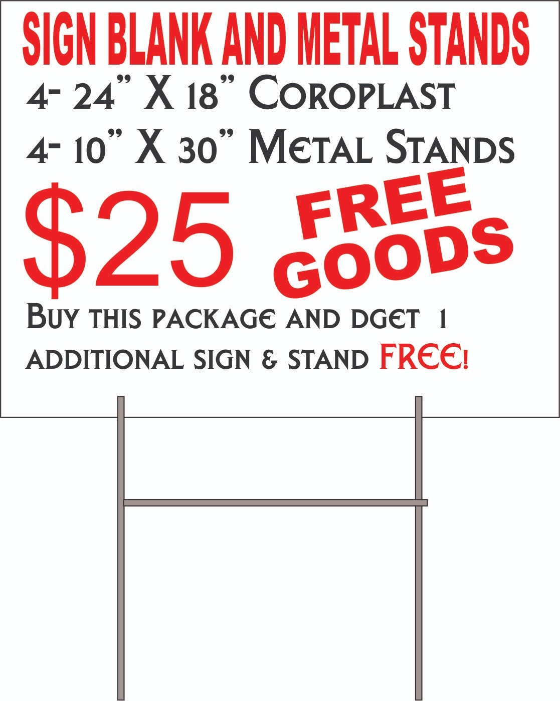 Blank Yellow Coroplast 3 Pieces 24″X18″