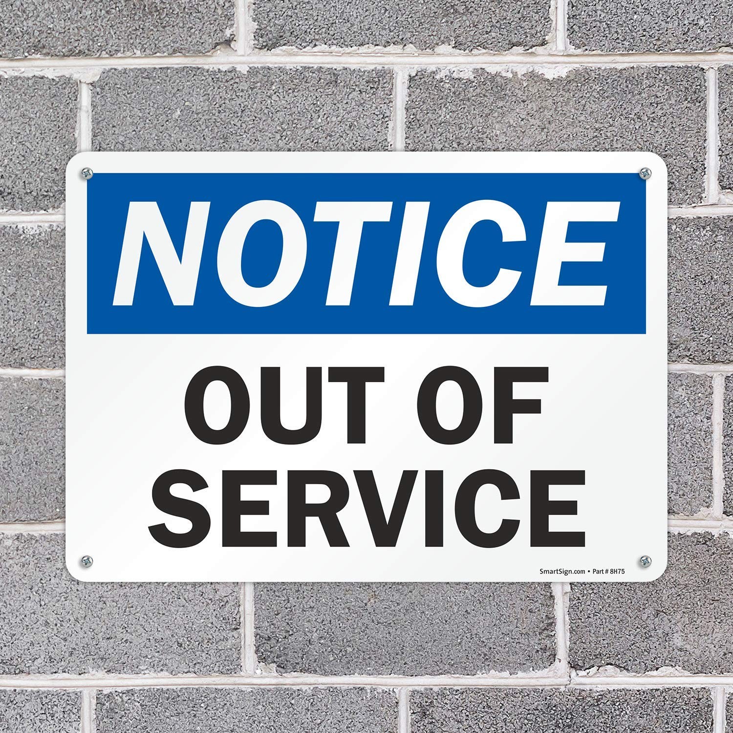 Notice Out Of Service Aluminum Sign Weatherproof Safety Display 10×14 Inch