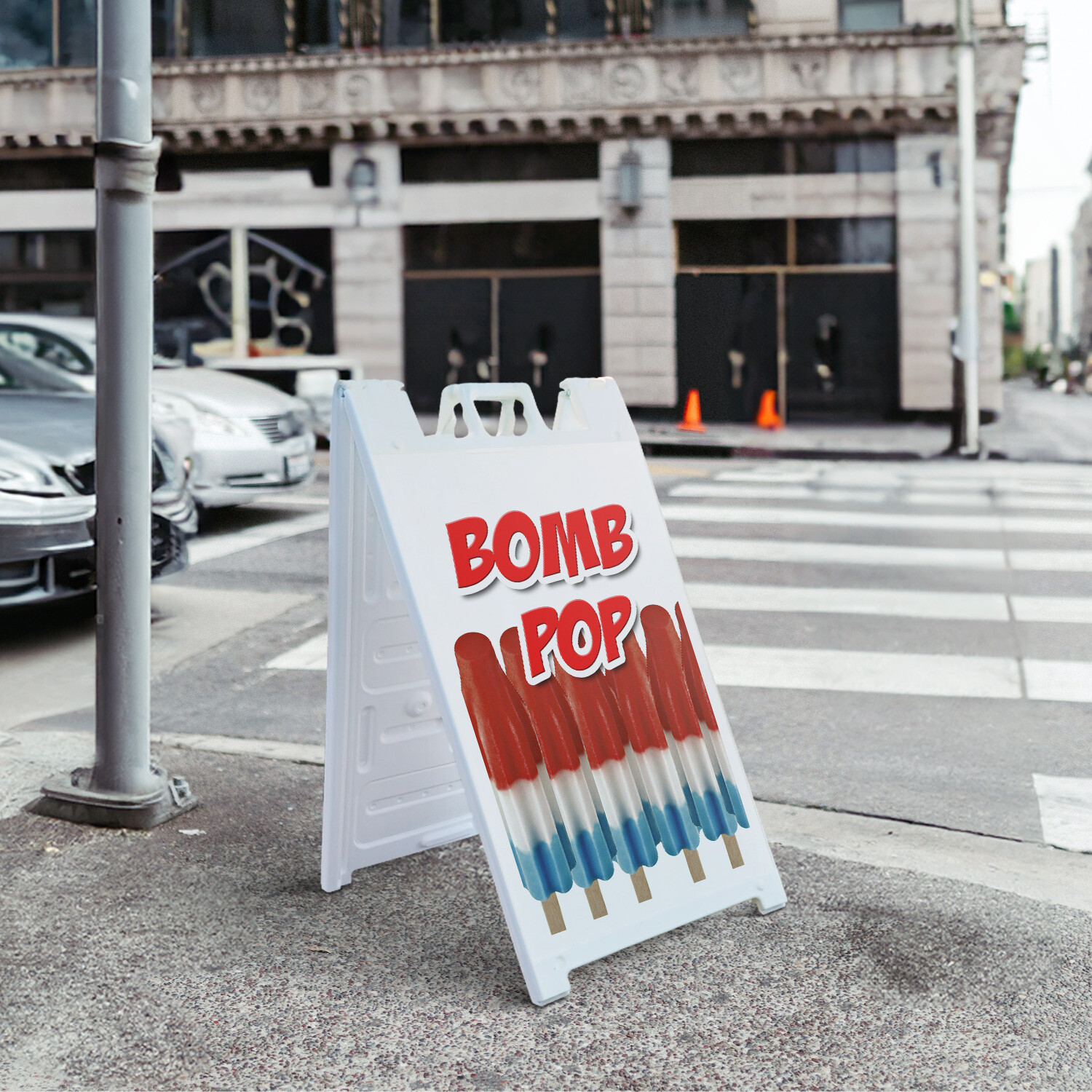 A-frame Sidewalk Bomb Pop 24″ x 36″ Double Sided A-Frame Sidewalk Sign