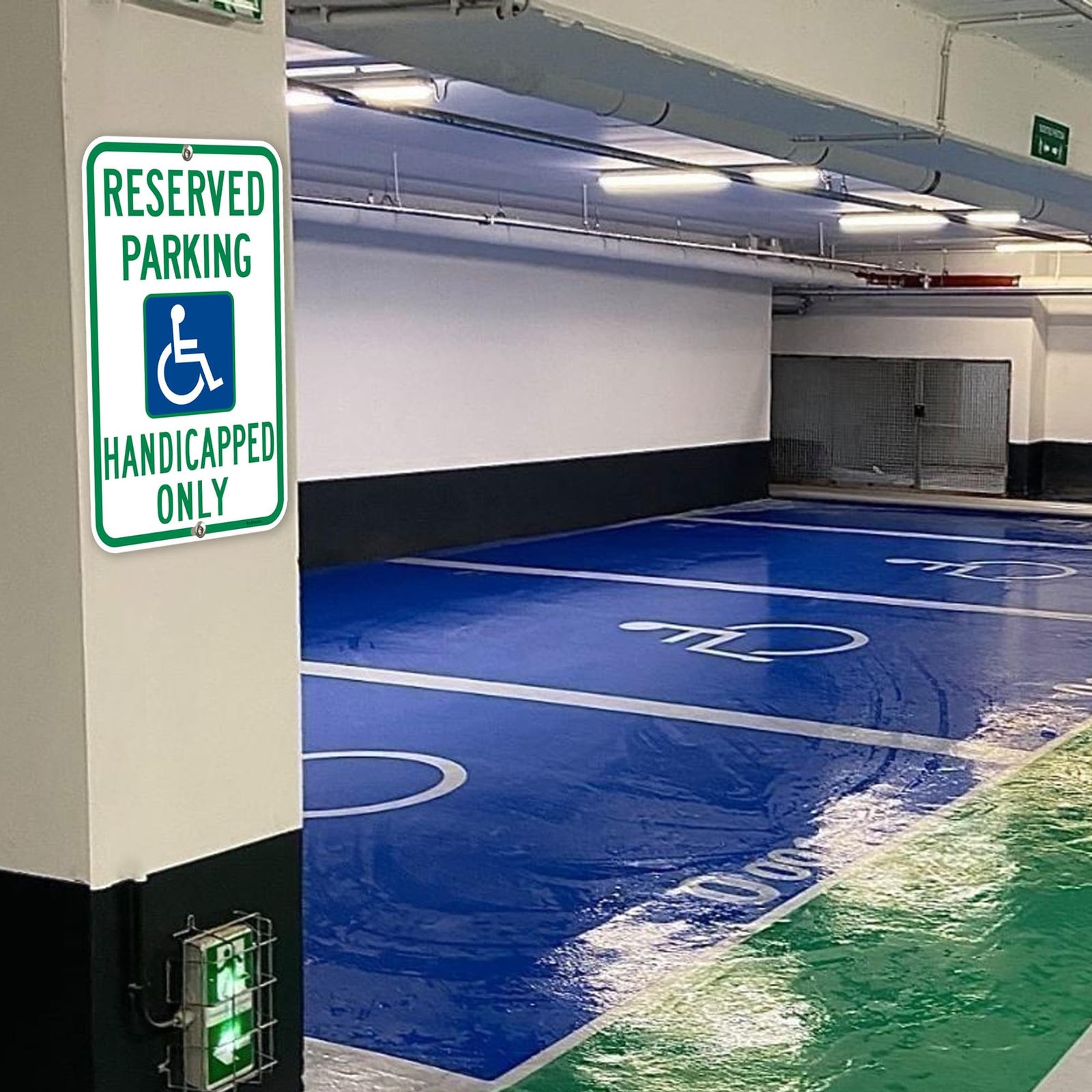 2-Pack 18×12″ Large Reserved Handicap Parking Sign Reflective Aluminum