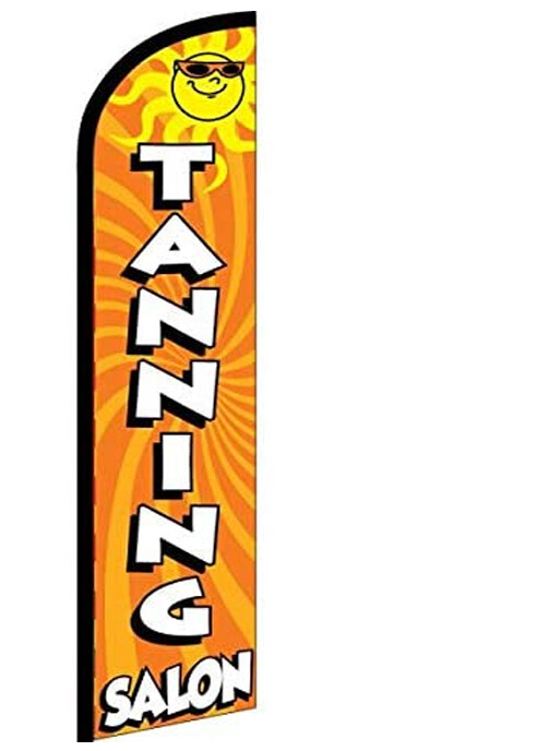 TANNING Windless Swooper Feather Flag 2.5×11.5 ft Tall Banner Sign yf