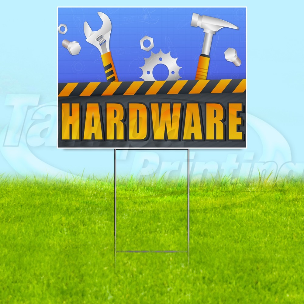 HARDWARE 18×24 Yard Sign Tools Plastic Corrugated WITH STAKE USA YS07745