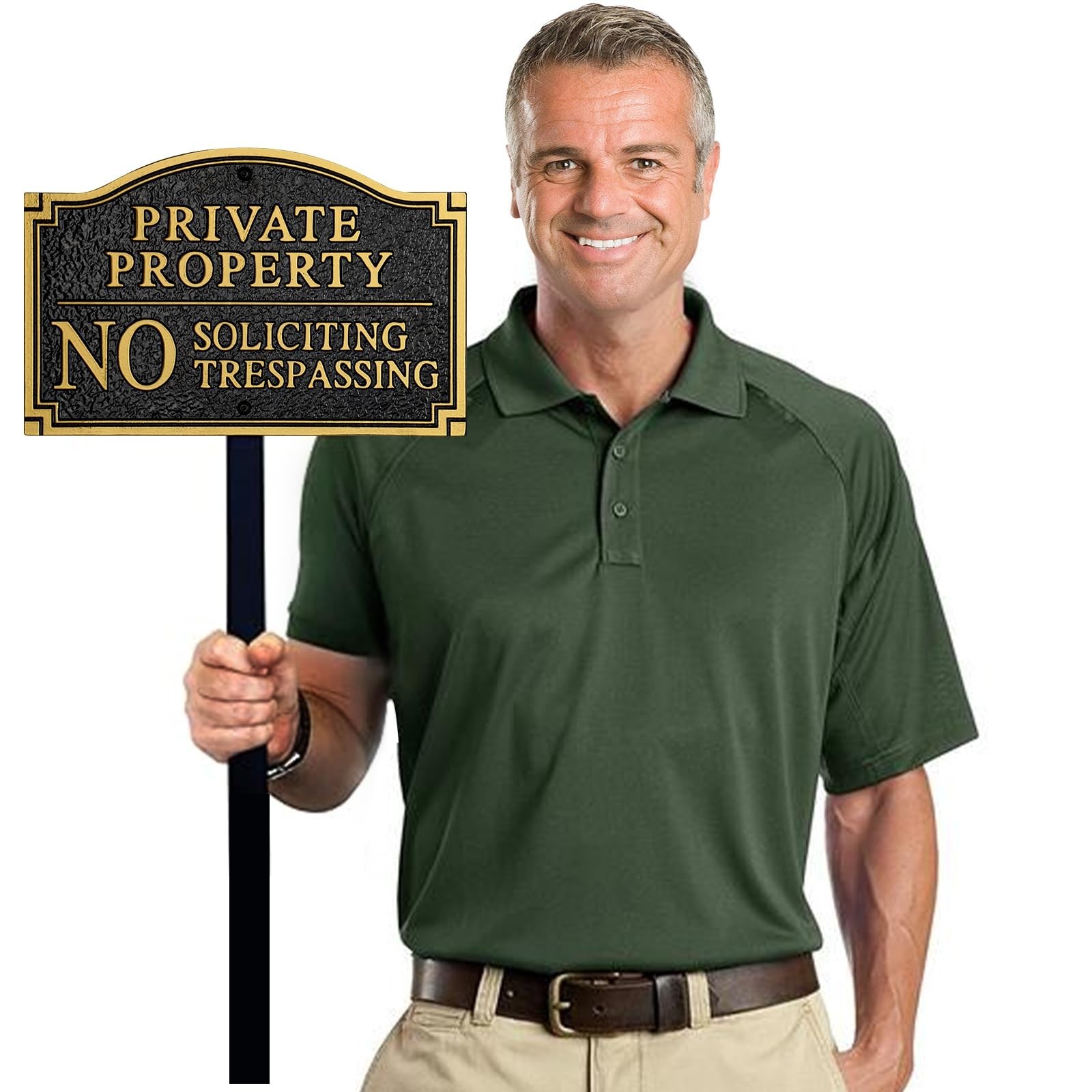 Private Property No Soliciting No Trespassing Statement Plaque,Solid Metal Ca…
