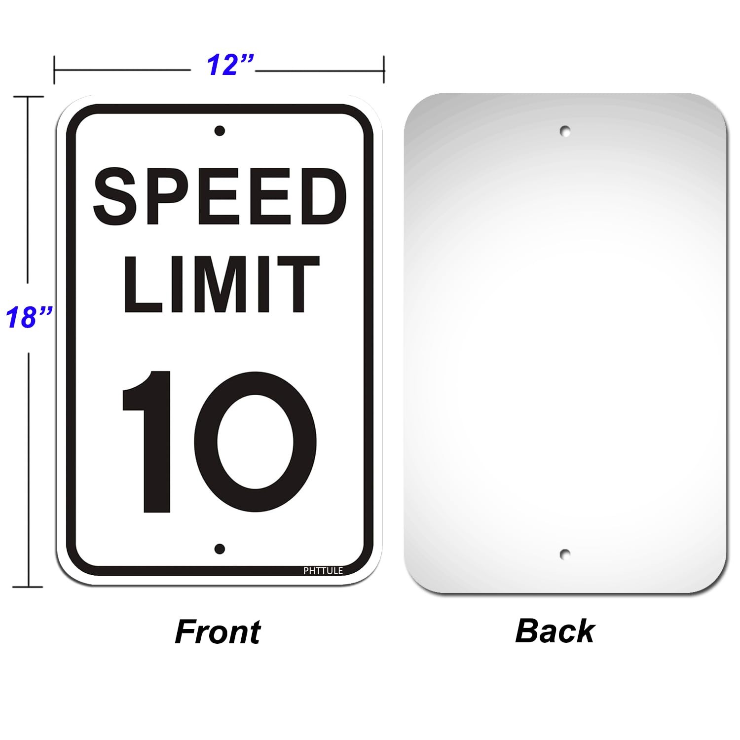 Speed Limit 10 MPH Sign 12 x 18 inches Slow Down Sign Reflective 40Mil Alumin…
