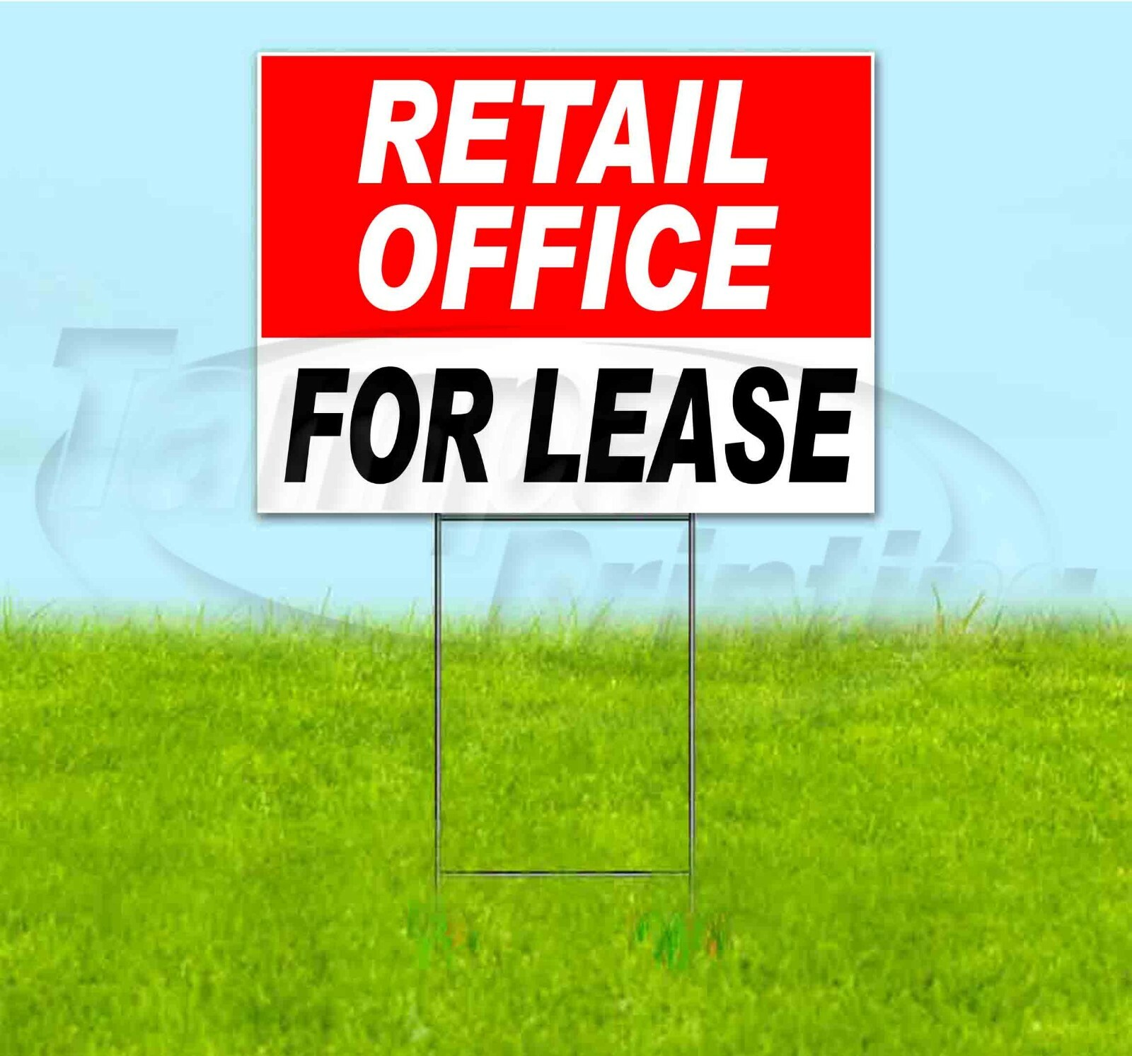 RETAIL OFFICE FOR LEASE 18×24 Yard Sign WITH STAKE Corrugated Bandit BUSINESS