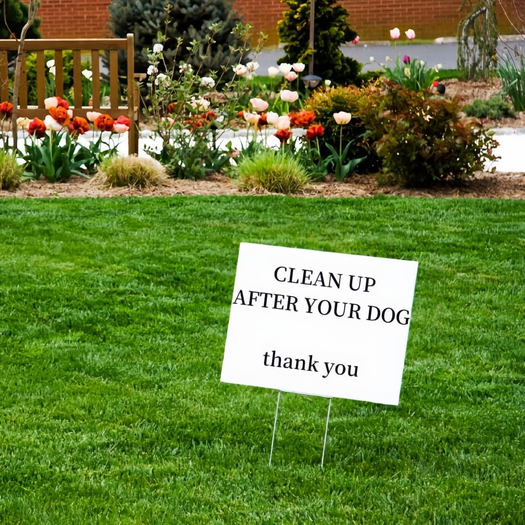 Newflager 10 Pack 18 X 12 Inches White Corrugated Plastic Yard Sign with Metal S