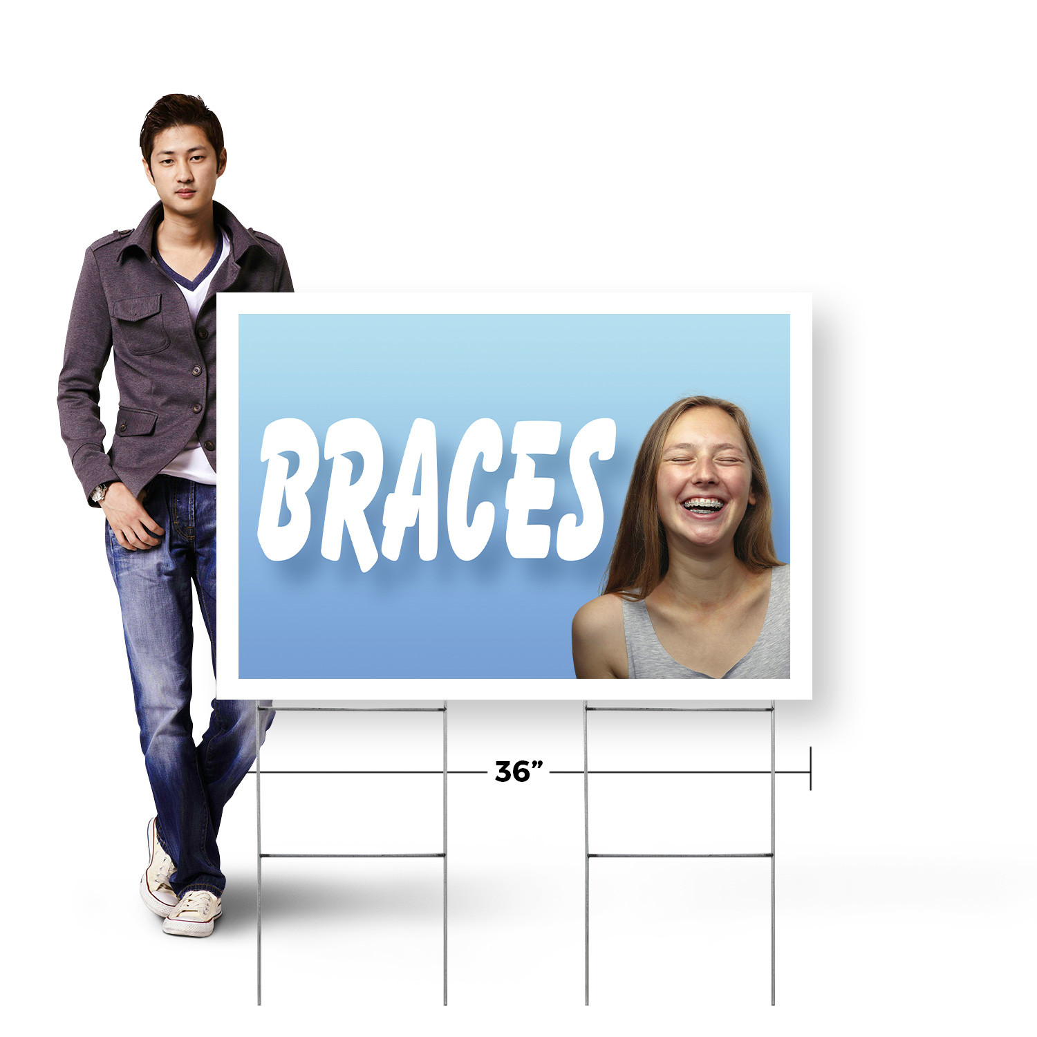 Braces Yard Sign Orthodontic Services, Dental Clinics, Perfect Smiles