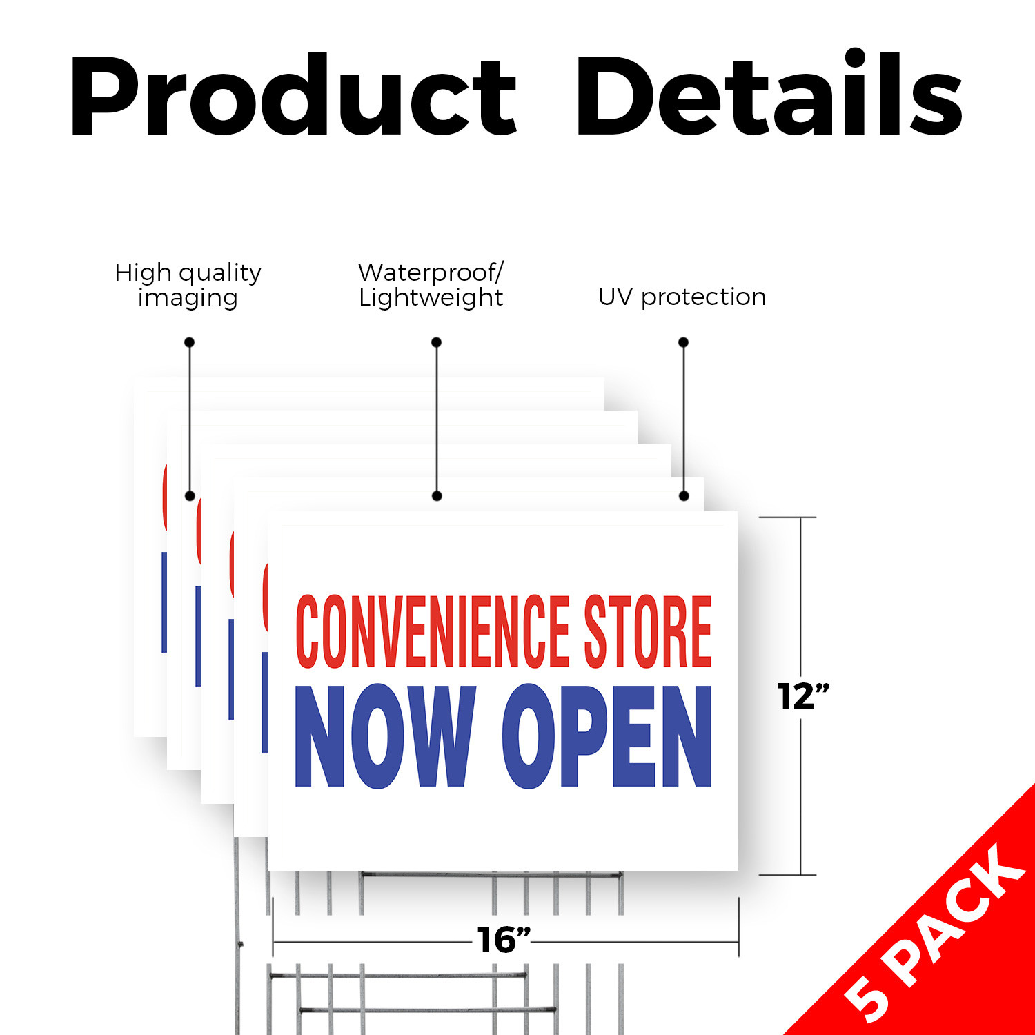 Convenience Store Now Open Yard Sign Local Groceries, Quick Access, New Location