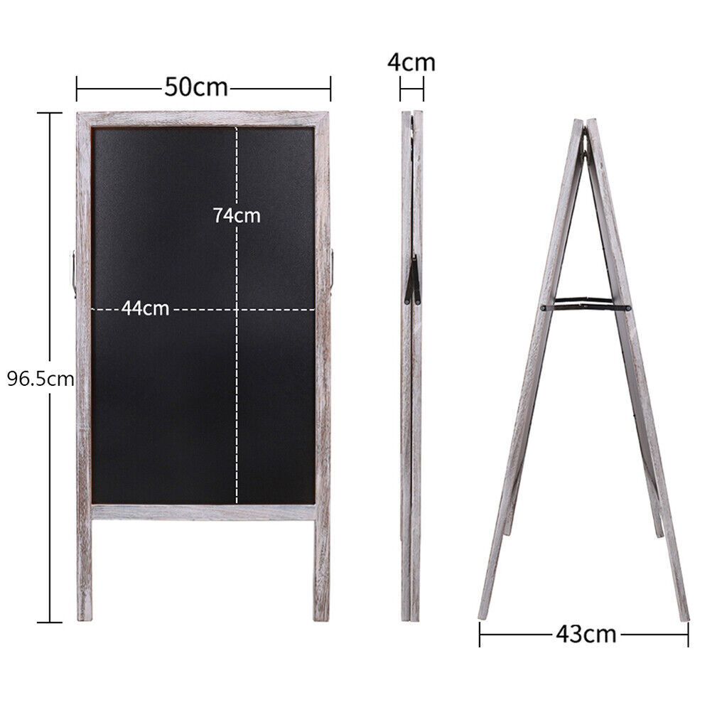 Heavy Rustic Large Wood A-Frame Magnetic LED Chalkboard Blackboard Wedding Cafe