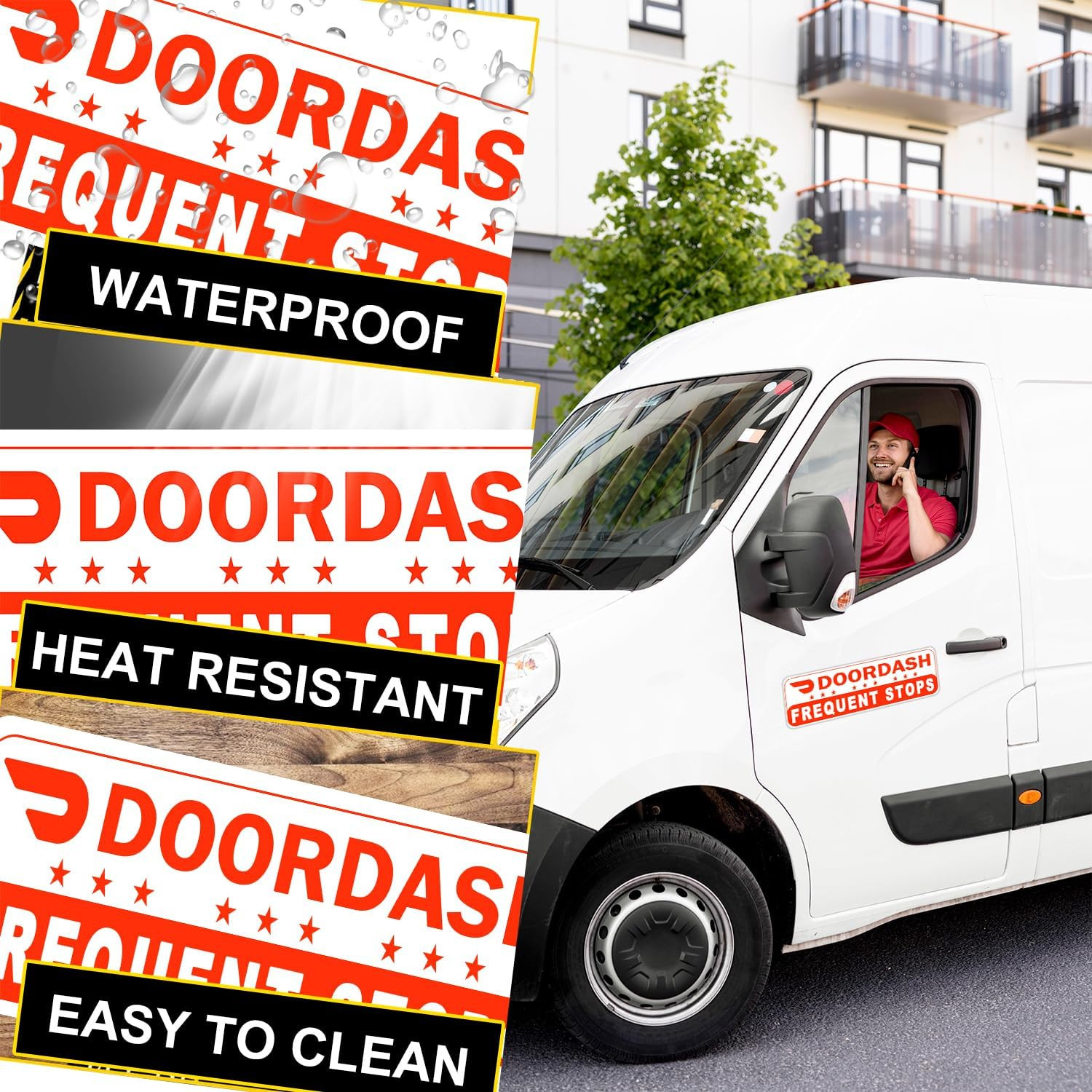2 Pack Doordash Magnetic Sign for Car, Doordash Car Magnets Sign, Reflective