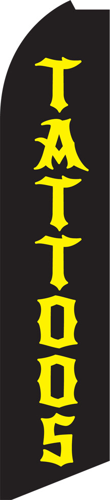 Tattoos 15′ Tall Swooper Flag & Pole Kit Feather Super Banner
