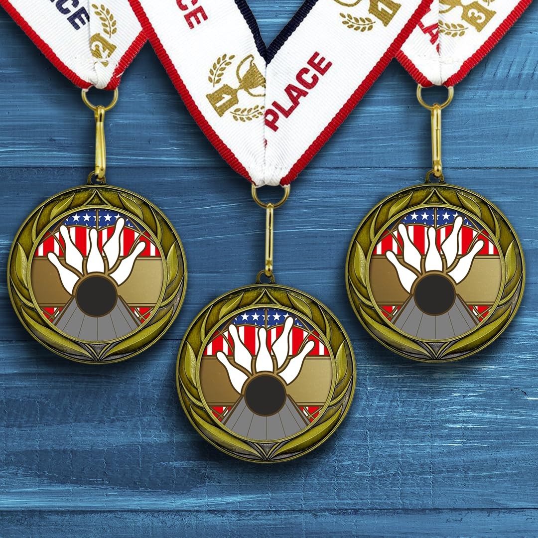 All Quality Bowling Wreath Design Medal – 1st, 2nd, 3rd Place