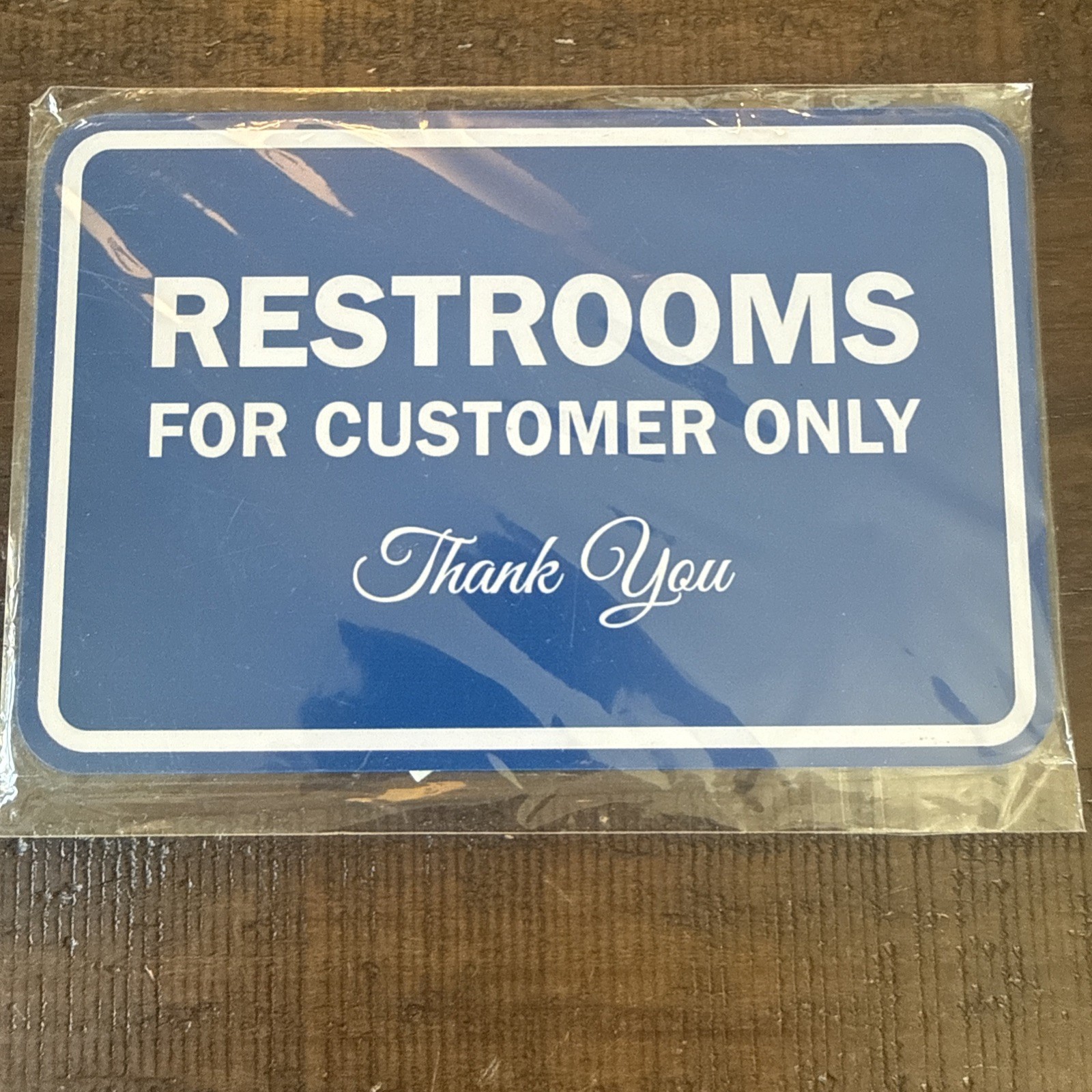 Signs ByLITA Classic Framed Restrooms for Customers Sign Blue 4″ x 6″ Small