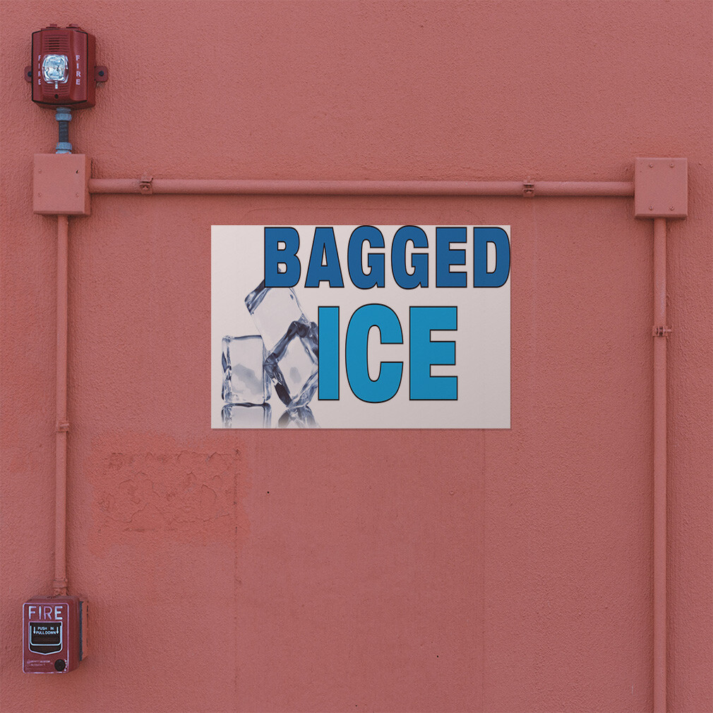 Decal Stickers Bagged Ice Outdoor Advertising Printing Vinyl Store Sign Label
