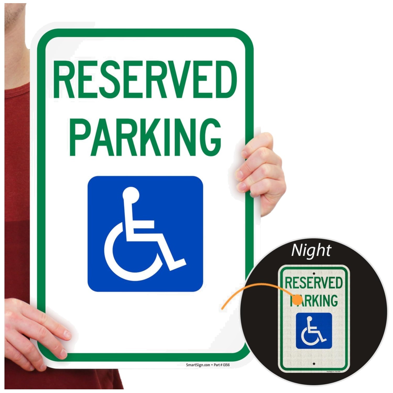Prismatic Reflective Parking Signs, Pack of 4