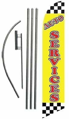 Auto Services 15ft Feather Banner Swooper Flag Kit – INCLUDES 15FT POLE KIT…