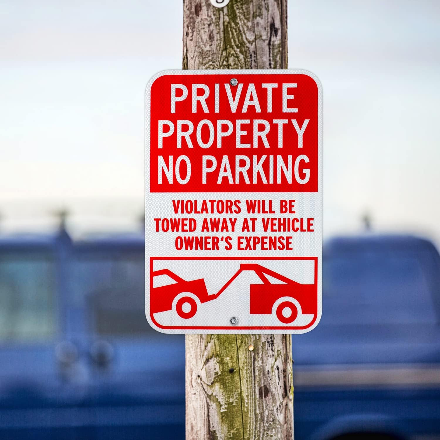 Private Property No Parking Signs – 2 Pack, Reflective Aluminum, 18×12 Inches