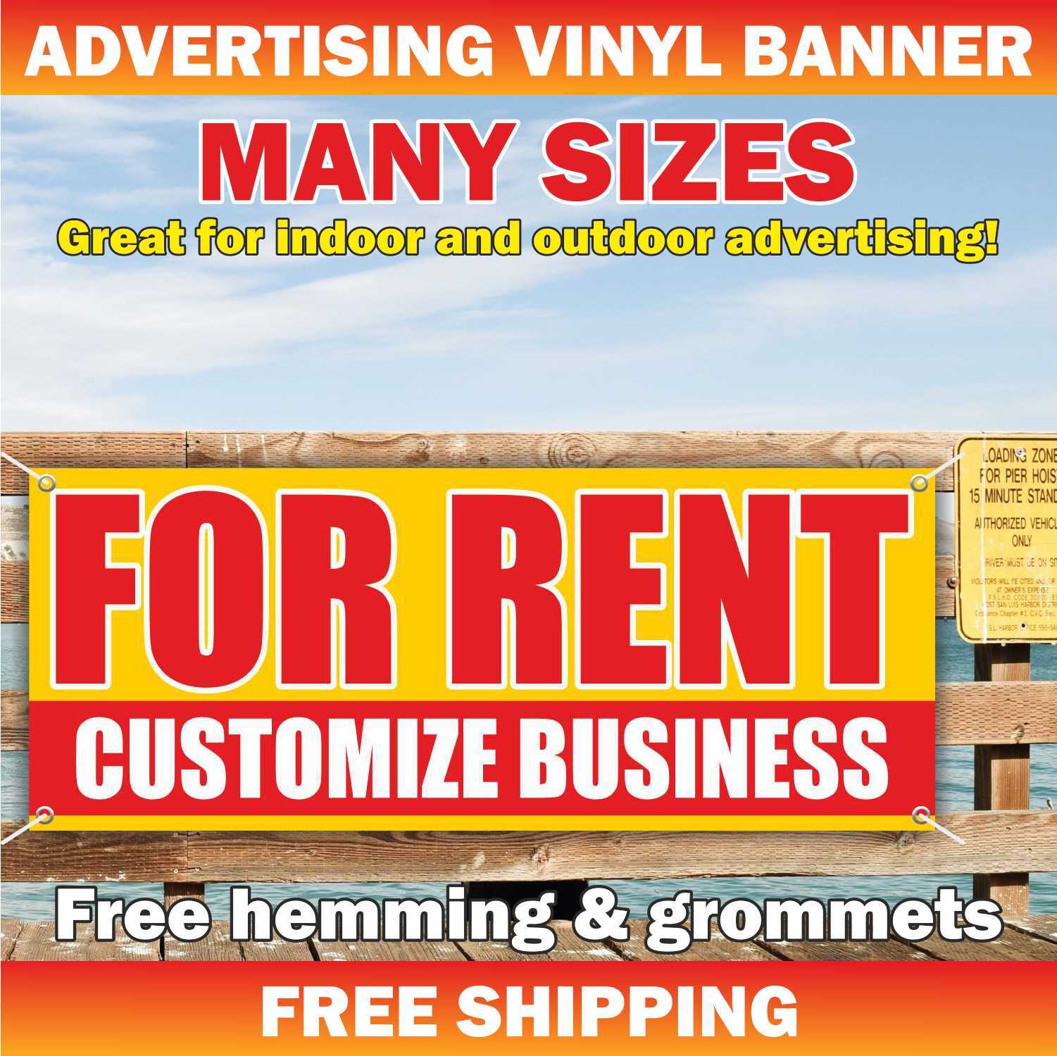 FOR RENT Advertising Banner Vinyl Mesh Sign lease rental space CUSTOMIZE BUSINES