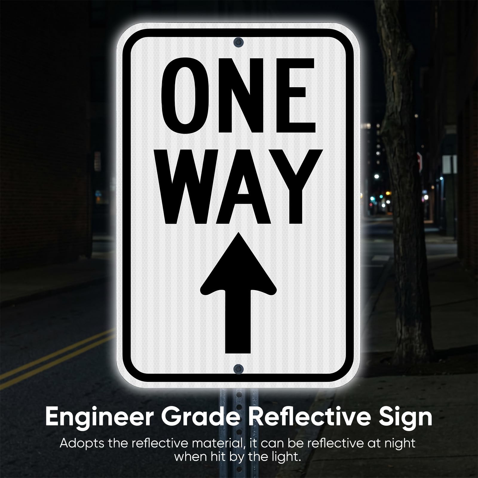18×12 Inch One Way Up Arrow Reflective Aluminum Traffic Sign Waterproof 2 PCS