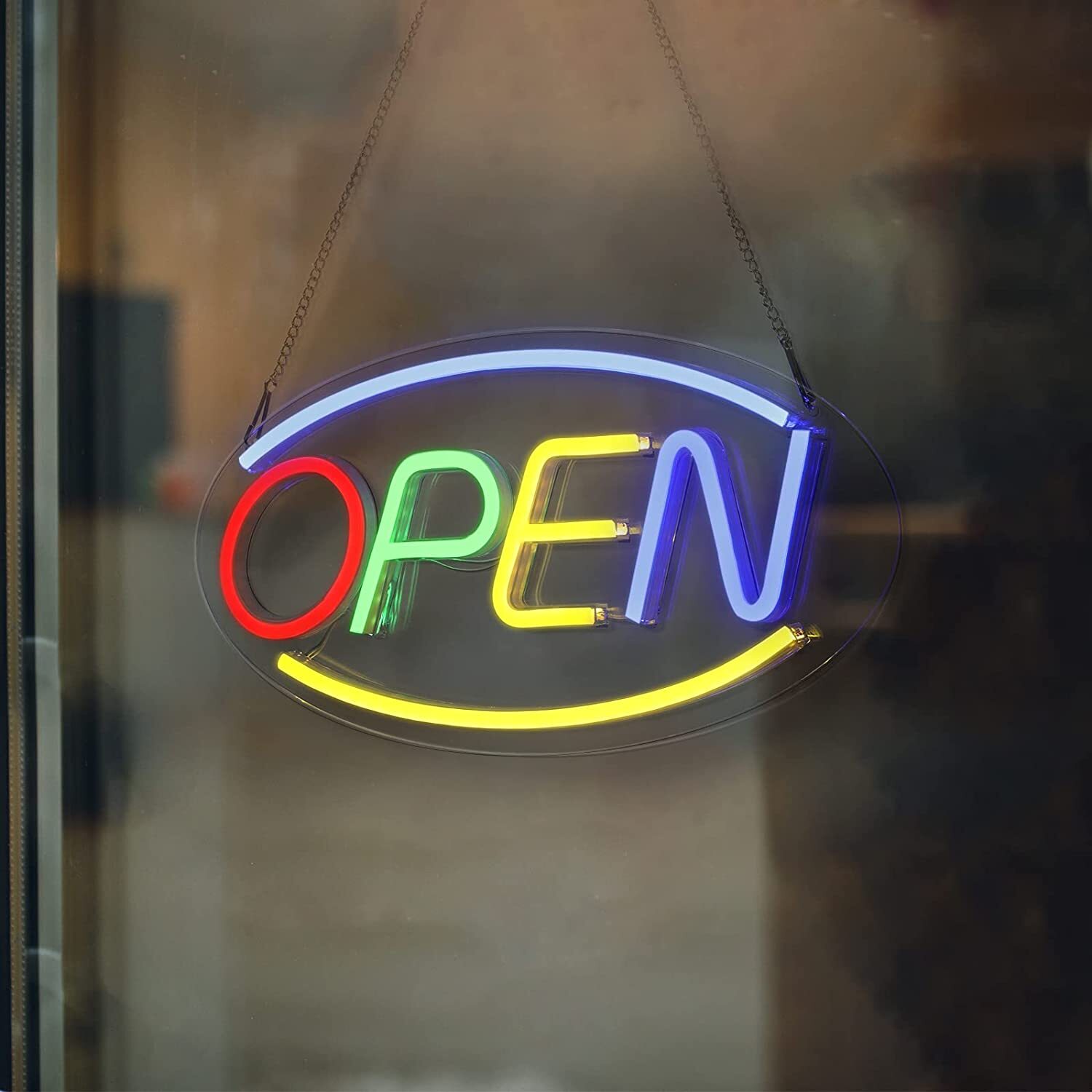 Wall Mount Electric Neon Open Sign LED Light Ultra Bright Business Store Sign