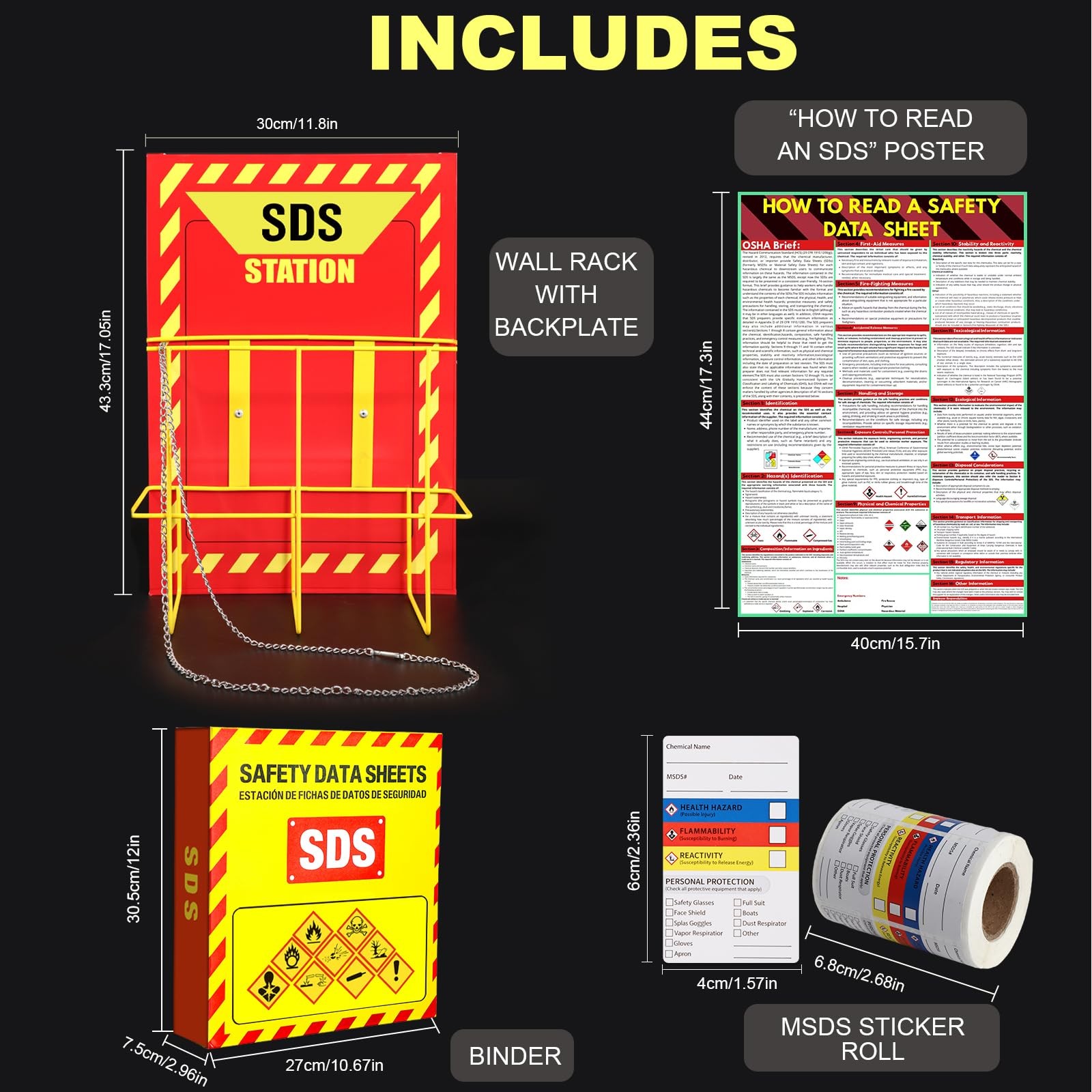 MSDS Yellow Heavy Duty 3 Inch Material Safety Data Sheet 3 Ring Binder with S…