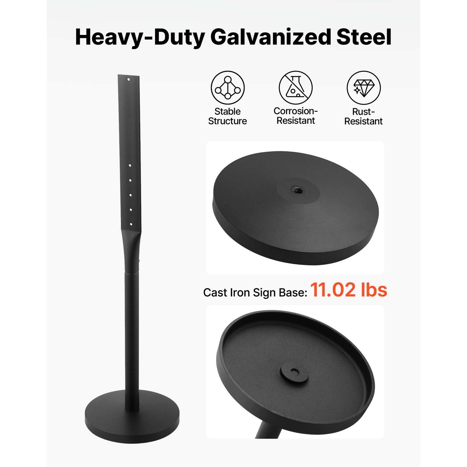 Uimoso Portable Sign Post 2-Pack Sign Stands 4 ft Tall Metal for Outdoor Parking