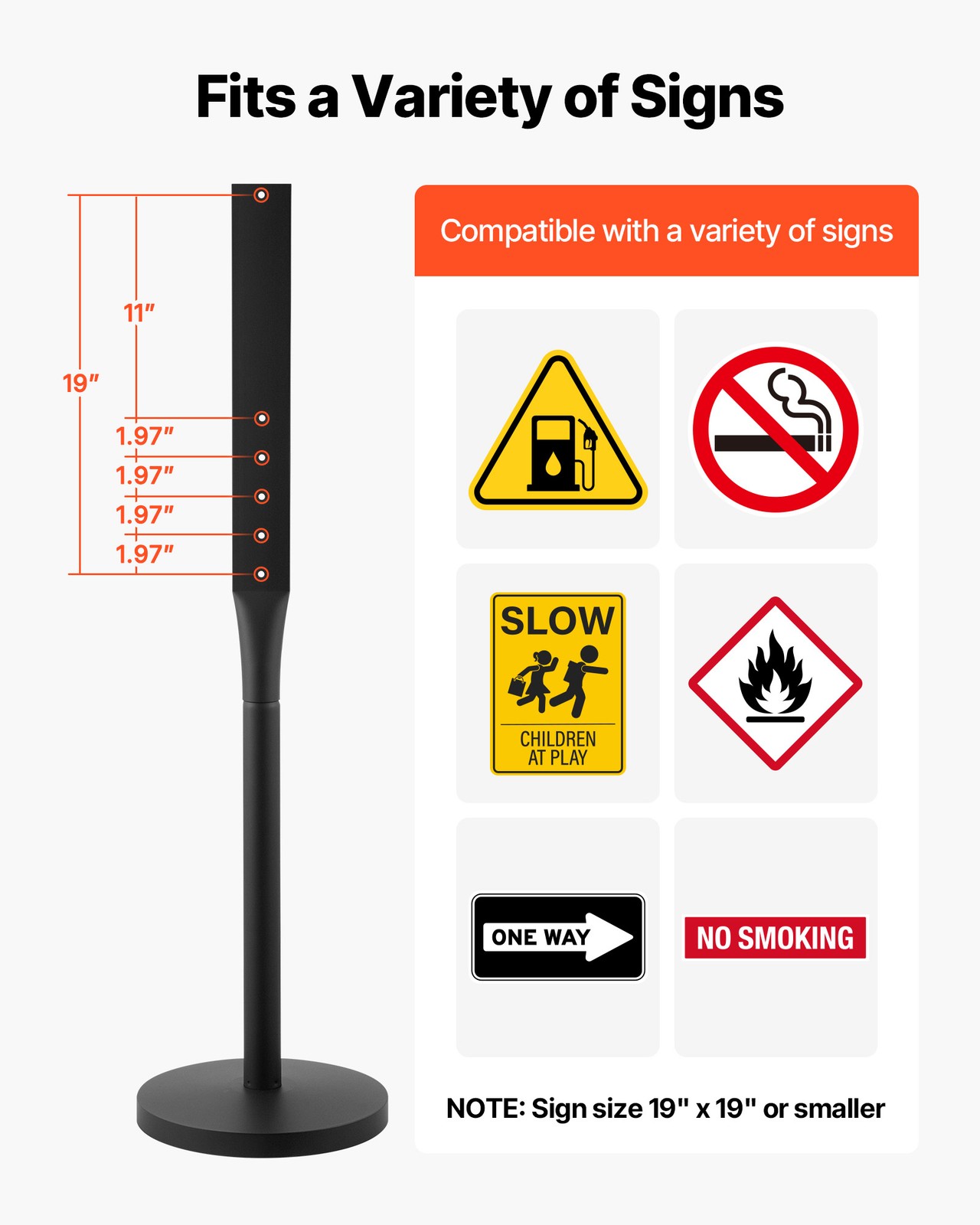 VEVOR Portable Sign Post 2-Pack Sign Stands 4 ft Tall Metal for Outdoor Parking