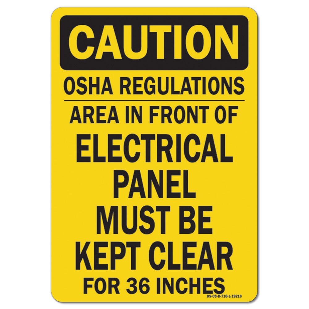 Regulations Area In Front Electrical Panel Must Be Kept Clear For 36 Inches ANSI