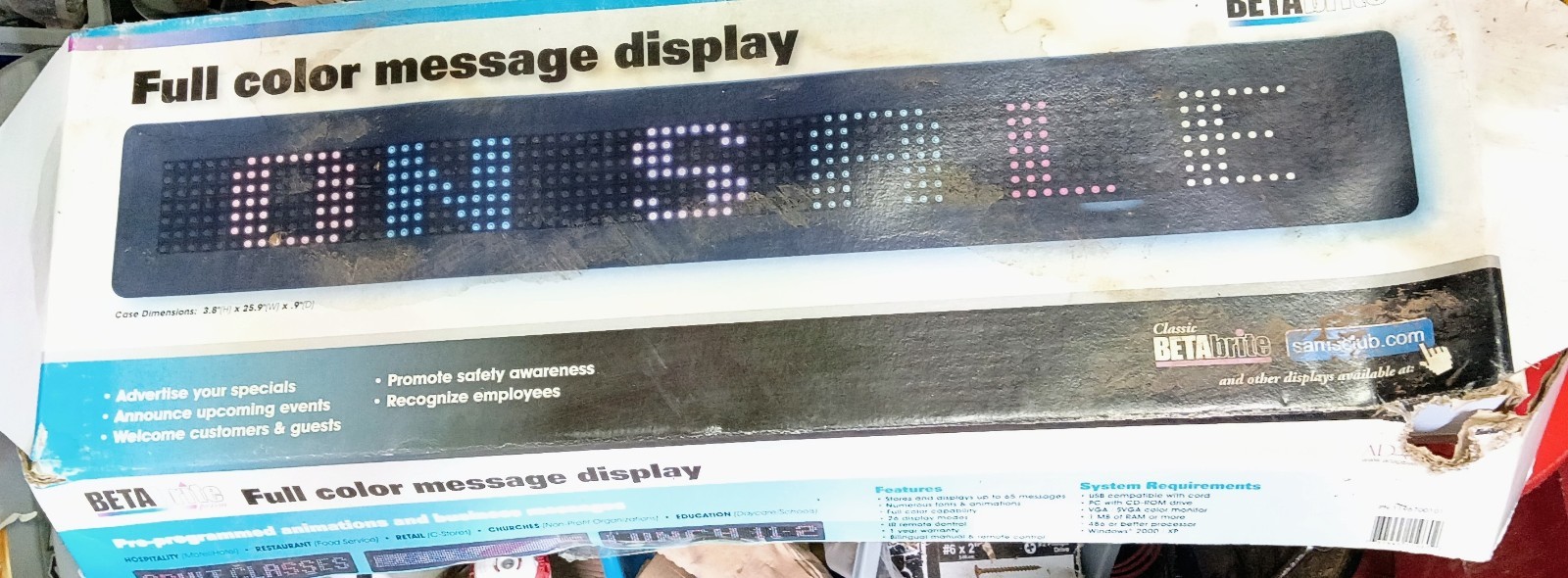 BETAbrite Prism Full Color LED Message Display Sign IR Remote, Fonts, Animations