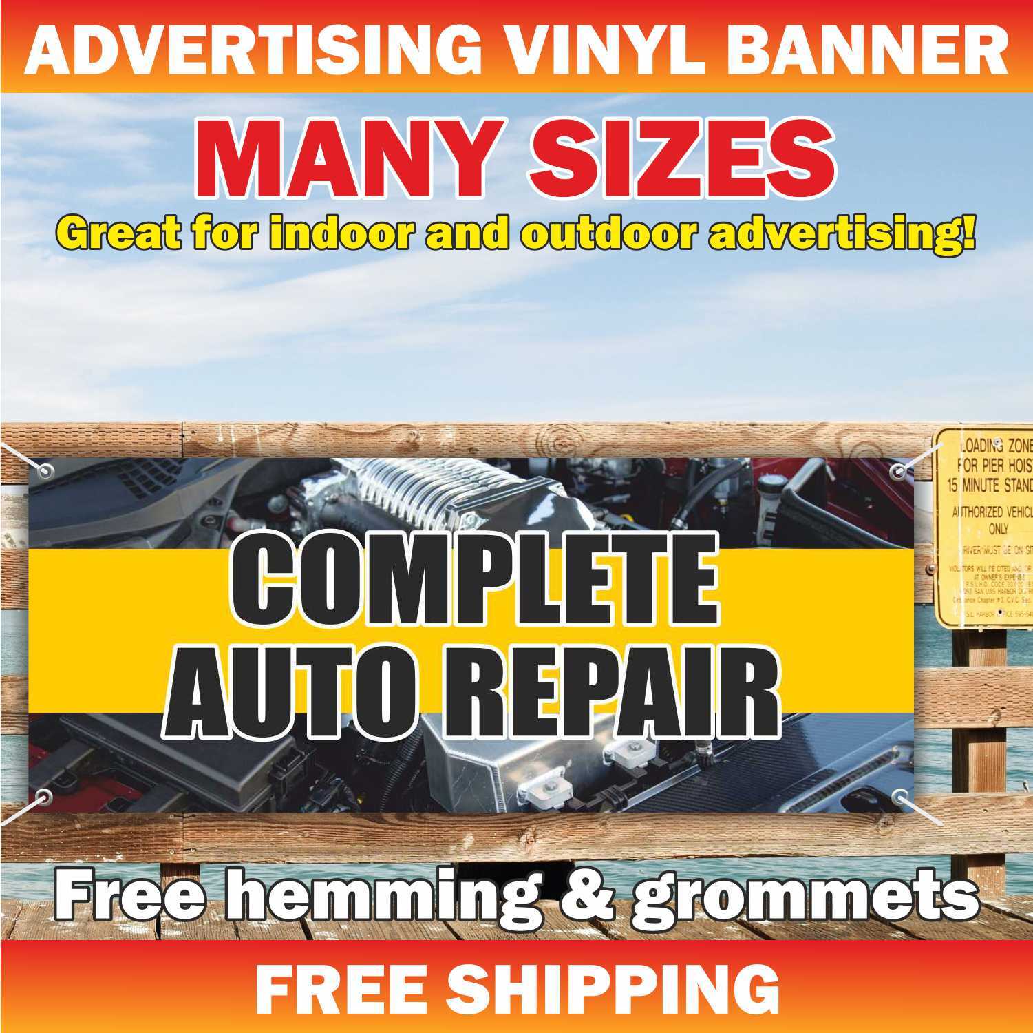 AUTO REPAIR Advertising Banner Vinyl Mesh Sign service mechanic check diagnostic