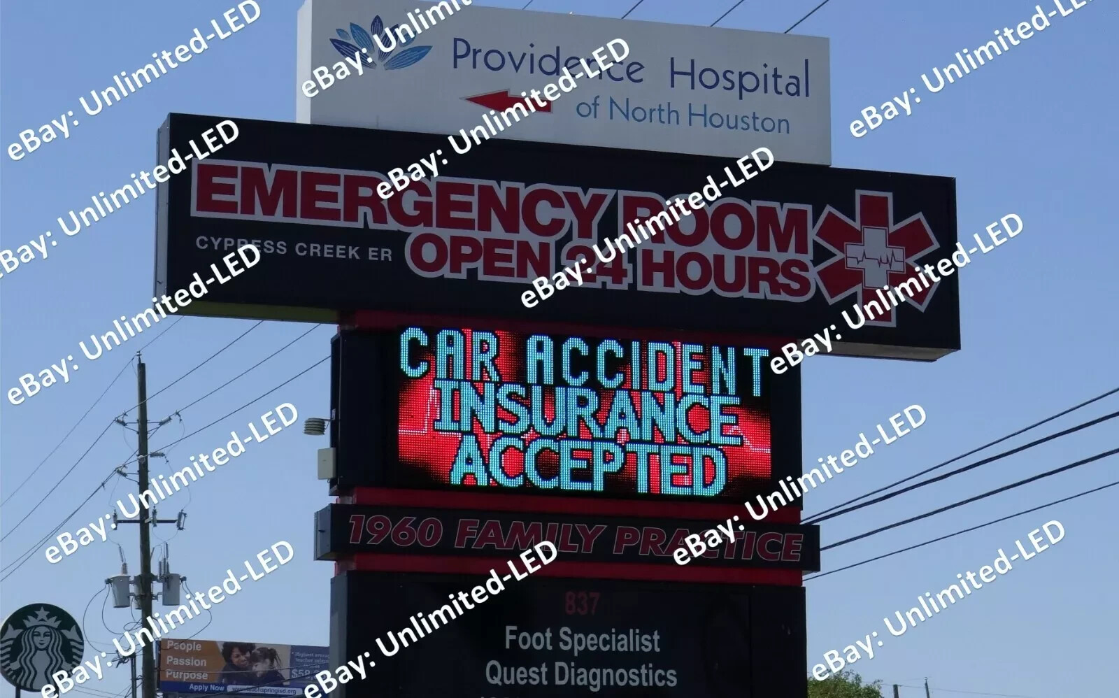 5′ x 10′ P10 Outdoor Double-Sided Full-Color LED Billboard Sign 5 Years Warranty