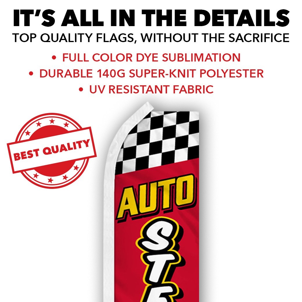 Auto Stereos Advertising Swooper Feather Flutter Flag Car Sound System RED