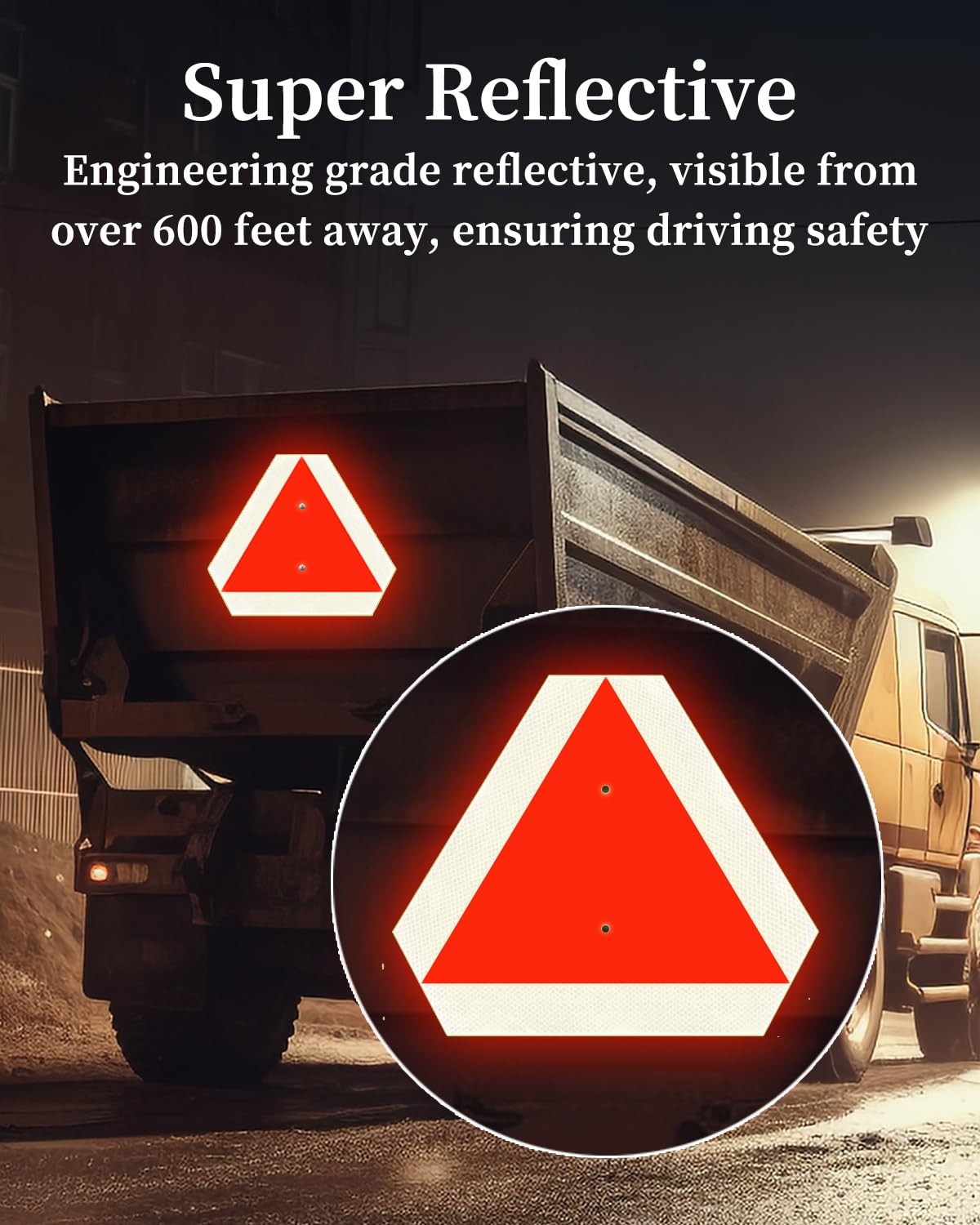 Slow Moving Vehicle Sign Aluminum 14″x16″ 40Mil Metal Reflector