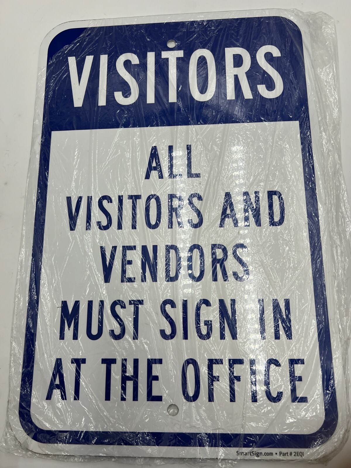 Qty 2 SmartSign All Visitors and Vendors Must Sign In Office Sign 12 x 18″ 2EQI