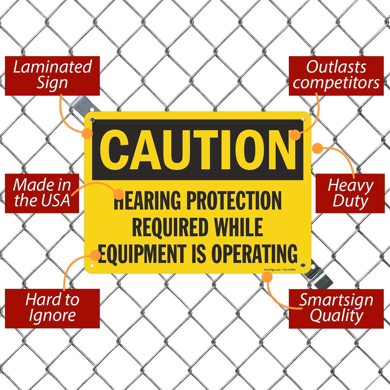 Smartsign – U9-1460-Na10X14 Caution – Hearing Protection Required While