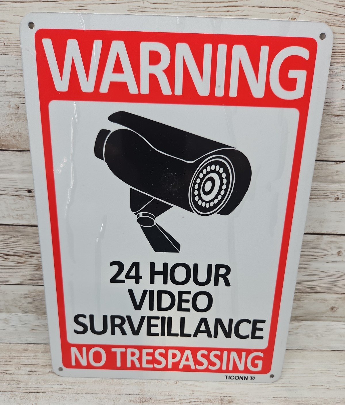 Warning 24 Hour Video Surveillance Sign Home Yard Security *4 Pack* 7 x10 in NEW