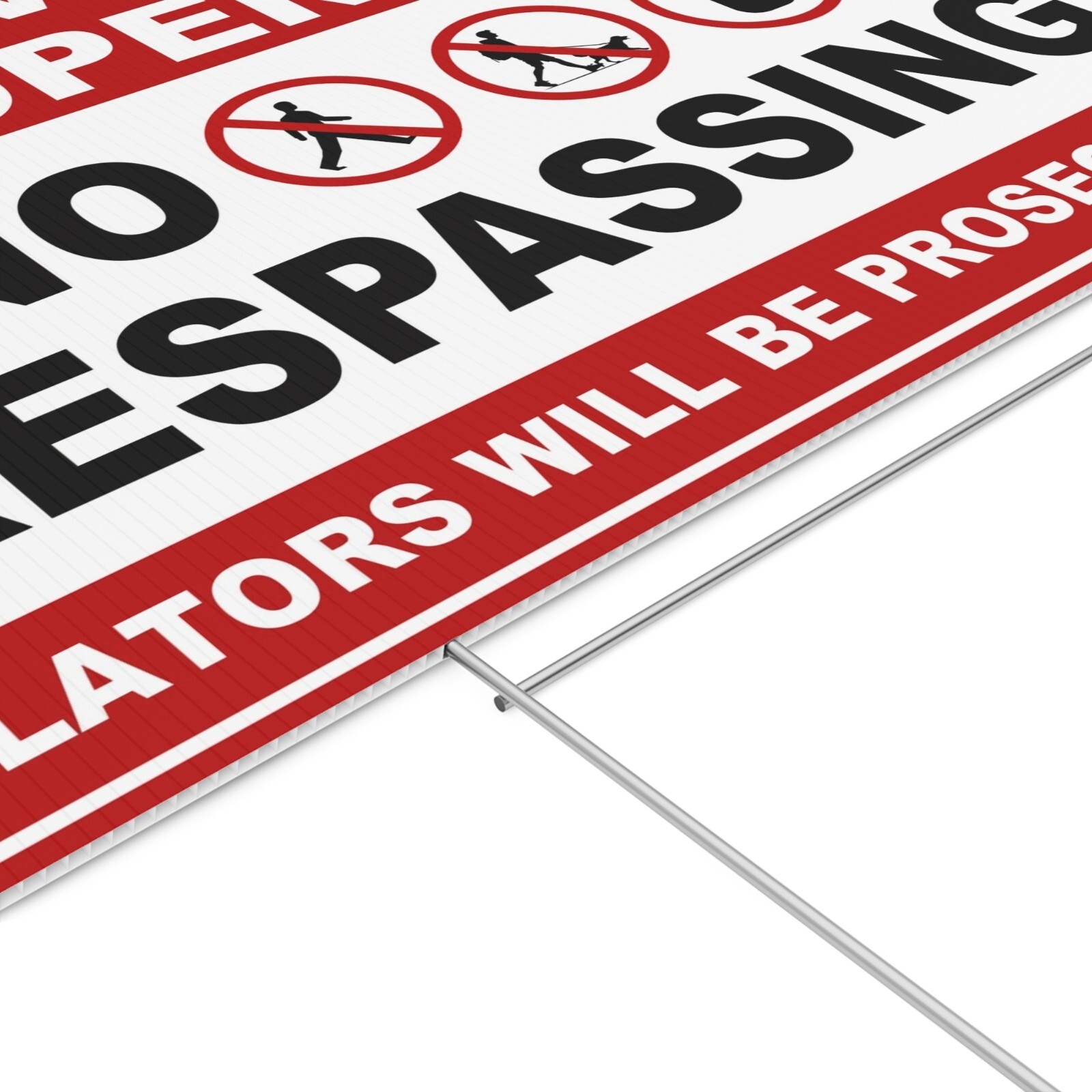 Private Property Sign No Trespassing Yard Signs with Stakes Outdoor for Home ,