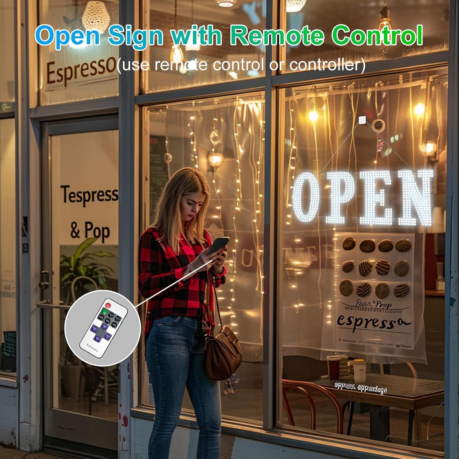40″x14″ Extra Large LED Open Signs for Business, Unique Design Super Bright Open