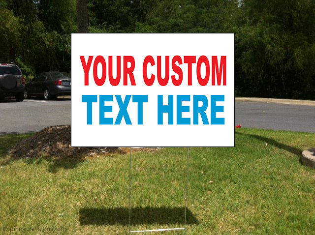 Your Custom Text Here Custom Red Blue Custom Plastic Yard Sign /Free Stakes