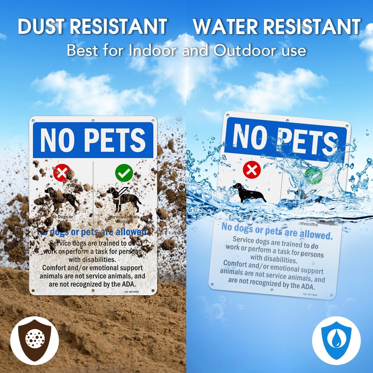 “14×10 No Pets Allowed Sign RustFree Aluminum, Waterproof, Reflective”