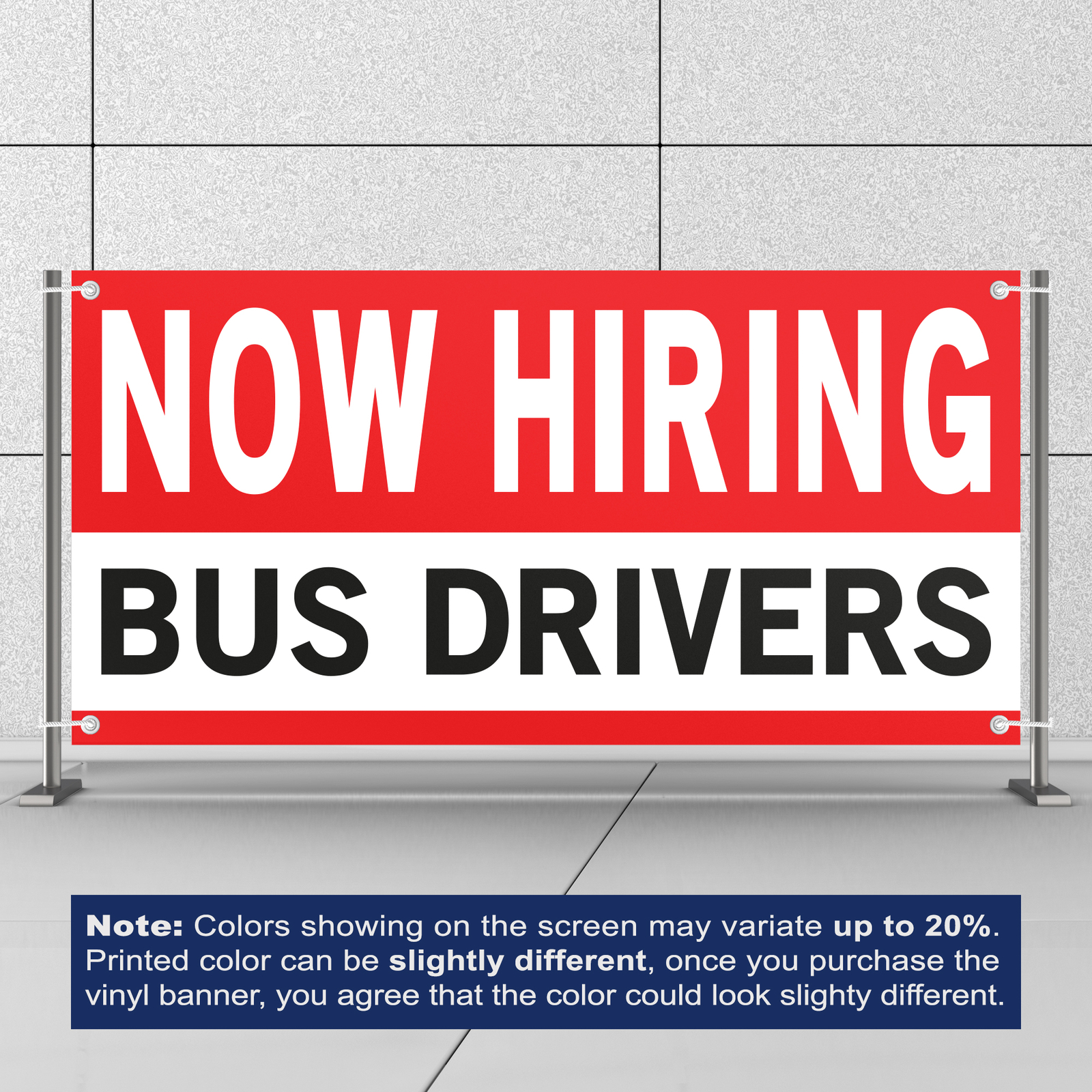 Now Hiring Bus Drivers 13 oz Heavy Duty Vinyl Banner Bus Driver Jobs Available