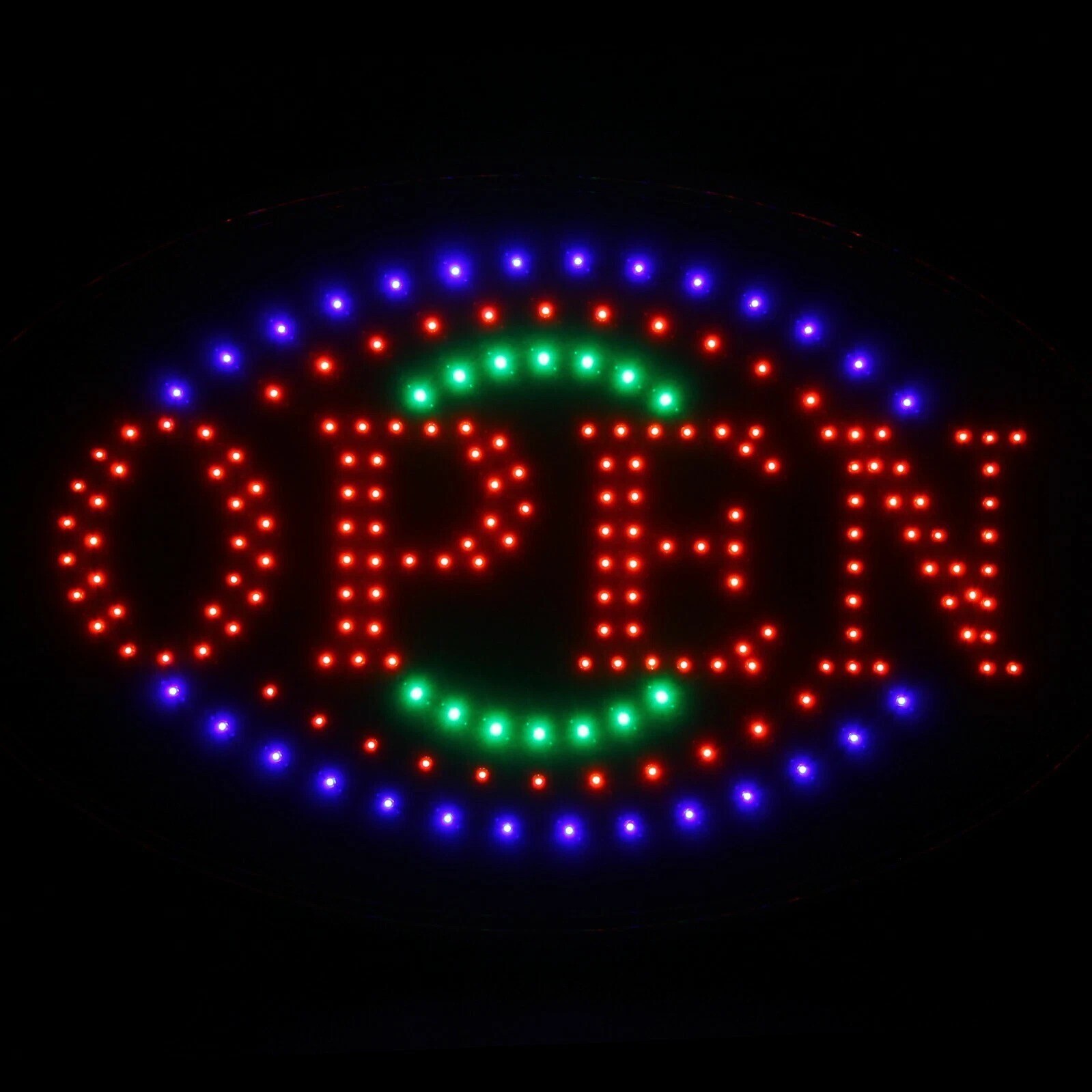 LED Neon Light Animated Motion OPEN Business Sign (19″x10″)