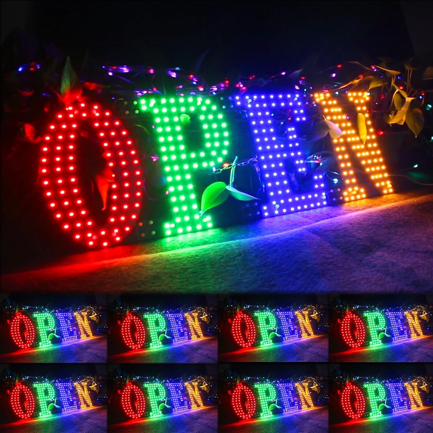 40″X14″ Extra Large LED Open Sign for Business Super Bright Unique Design LED RG
