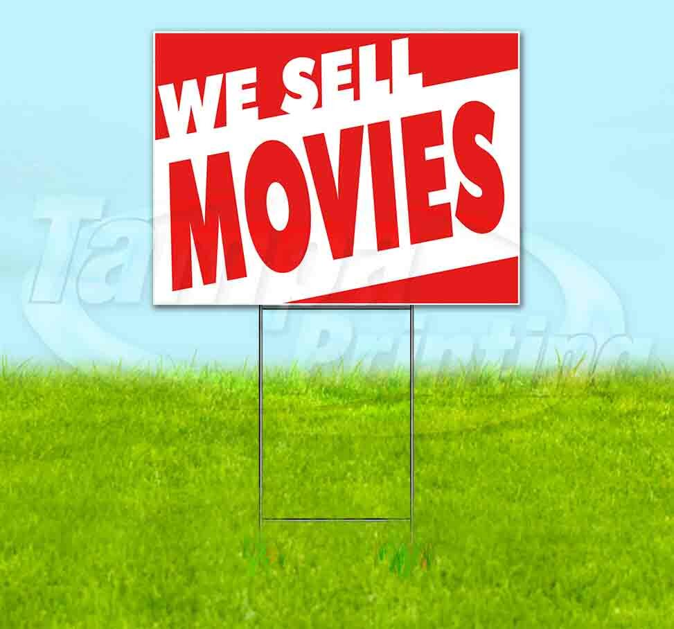 WE SELL MOVIES Yard Sign Corrugated Plastic Bandit Lawn Decoration USA