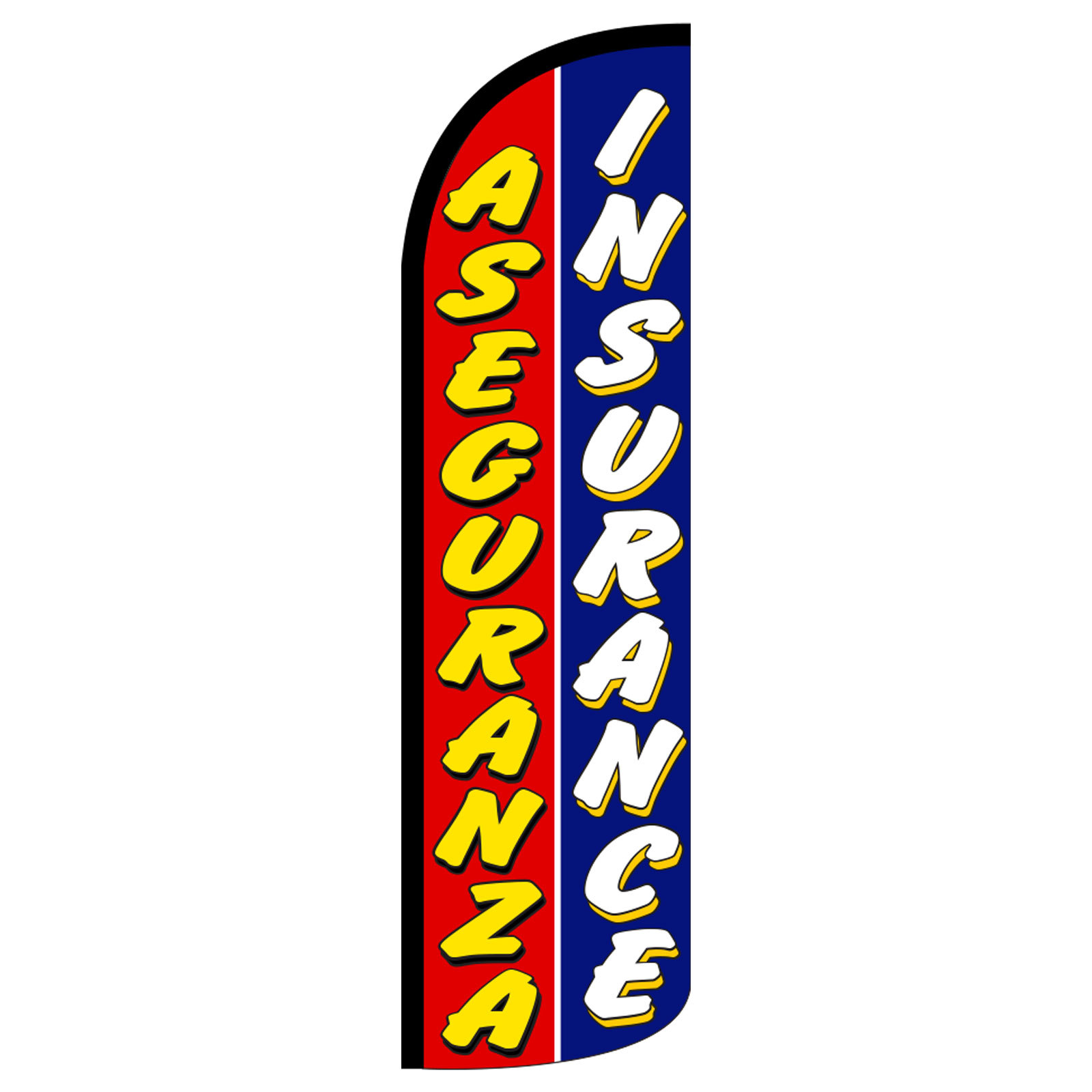 Aseguranza Insurance Flag Flutter Feather Banner Swooper Extra Wide Windless