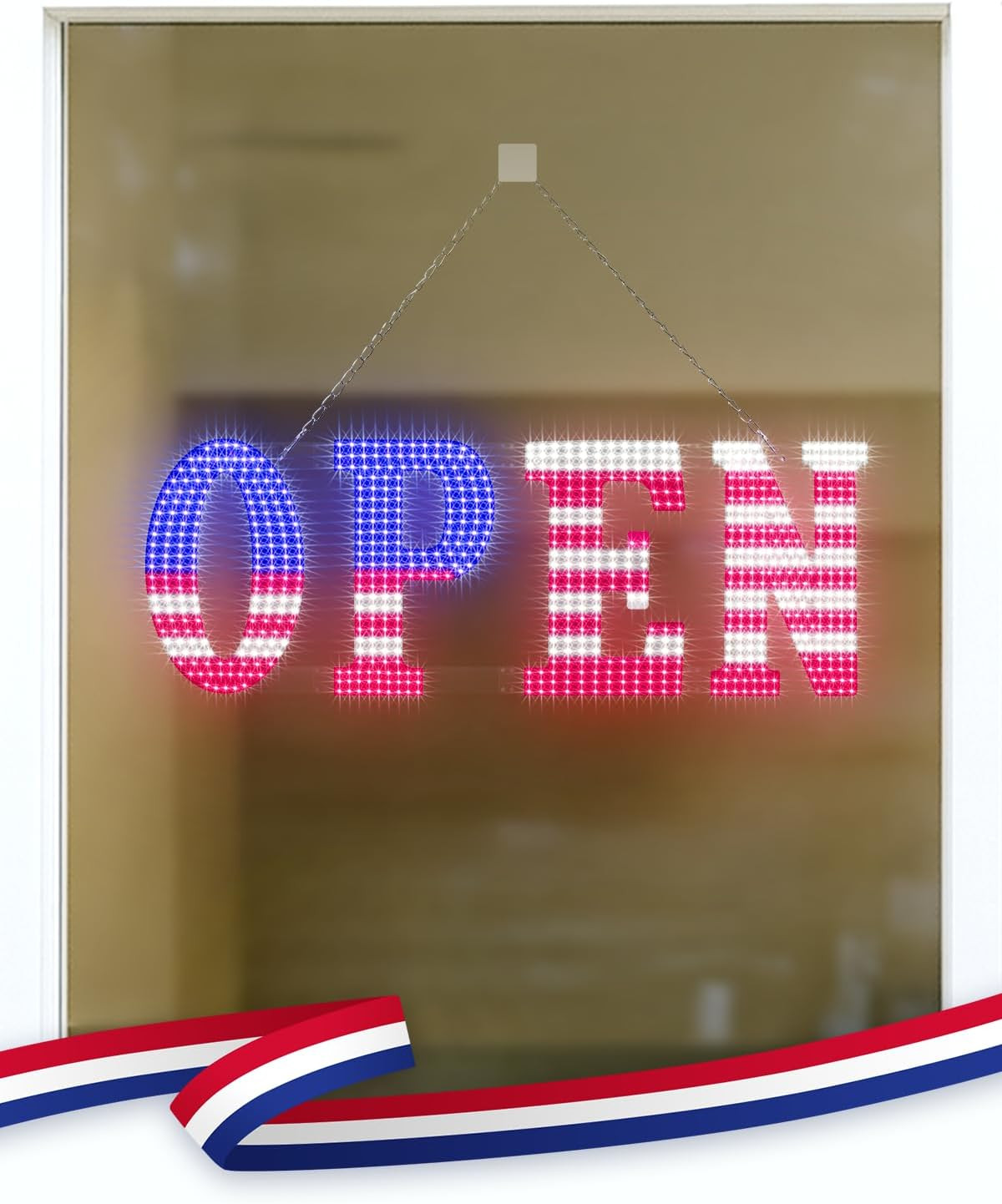 30” X 10″ Large Open Signs for Business, Super Bright LED Open Closed Sign w…