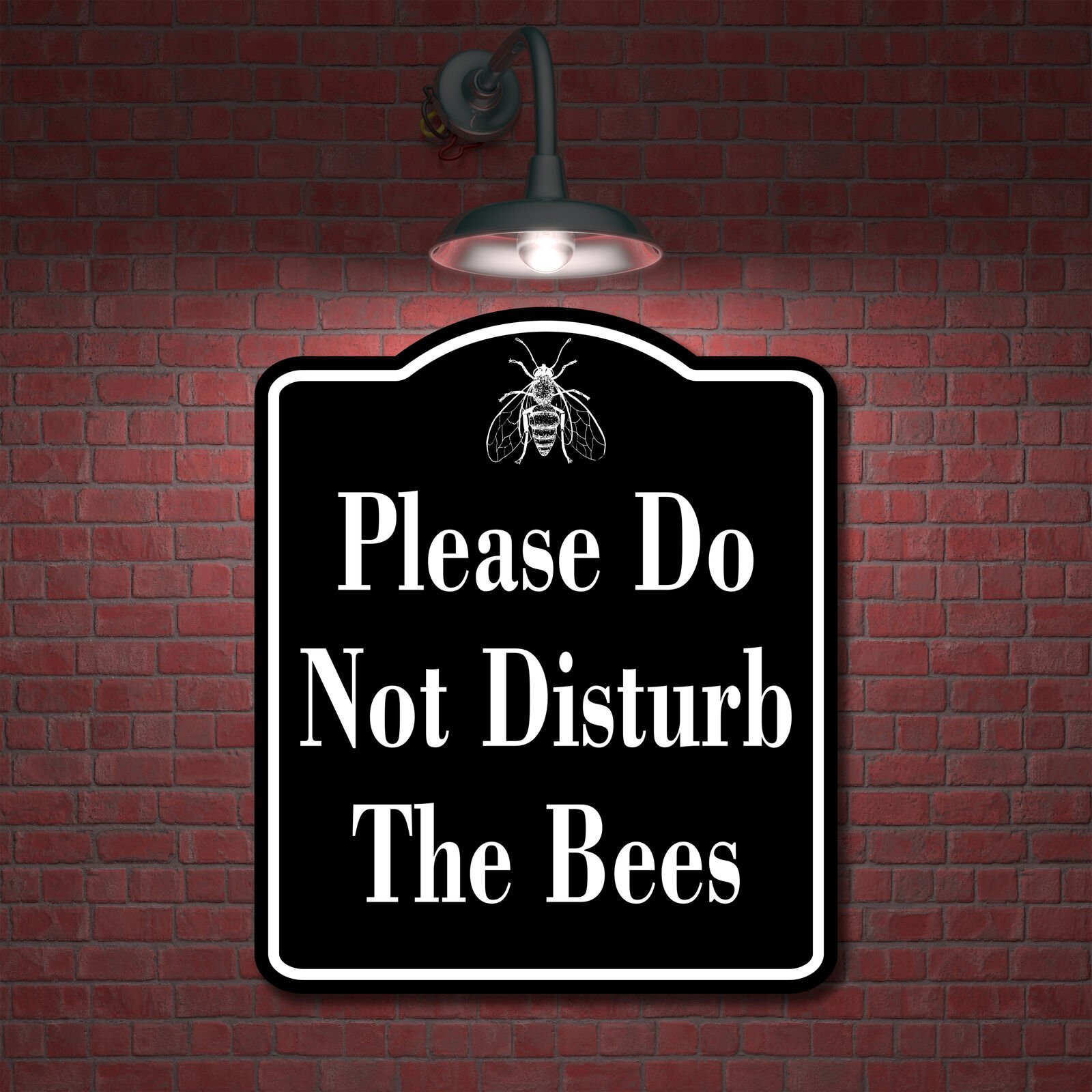 Please Do Not Distrub The Bees BLACK Aluminum Composite Sign
